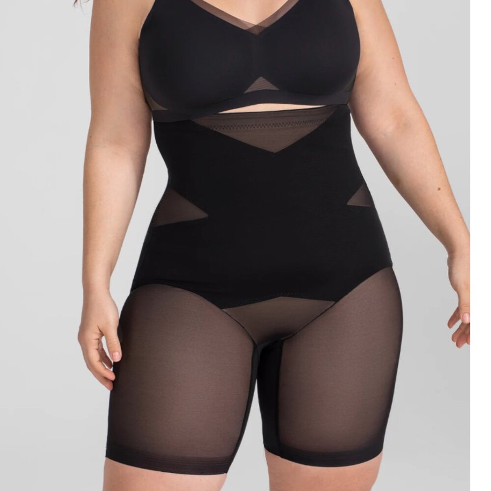 HoneyLove SuperPower Short Shapewear 2X RUNWAY BLACK NWT